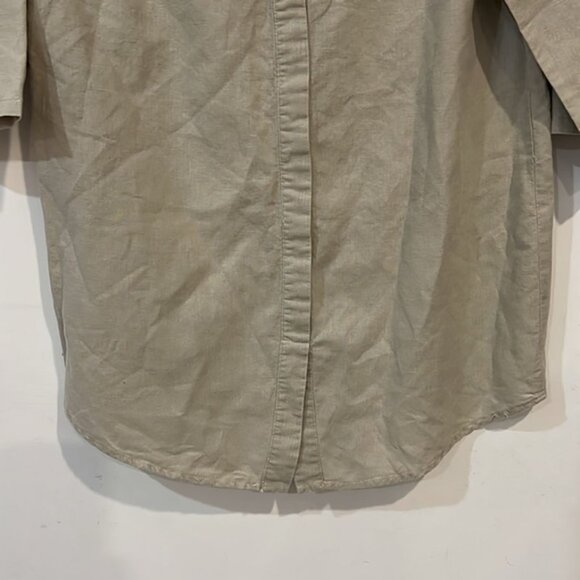 Ellen Tracy Cream Roll Tab Sleeve Linen Tunic Size Small - Picture 13 of 16